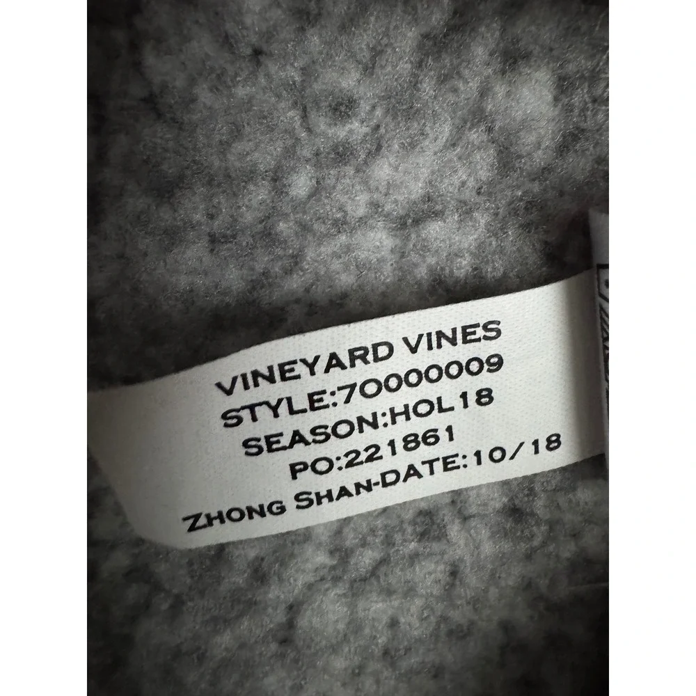 Vineyard Vines Girls' Fleece Sweater Jacket Pink Quilted Gray Full Zip Size‎ L